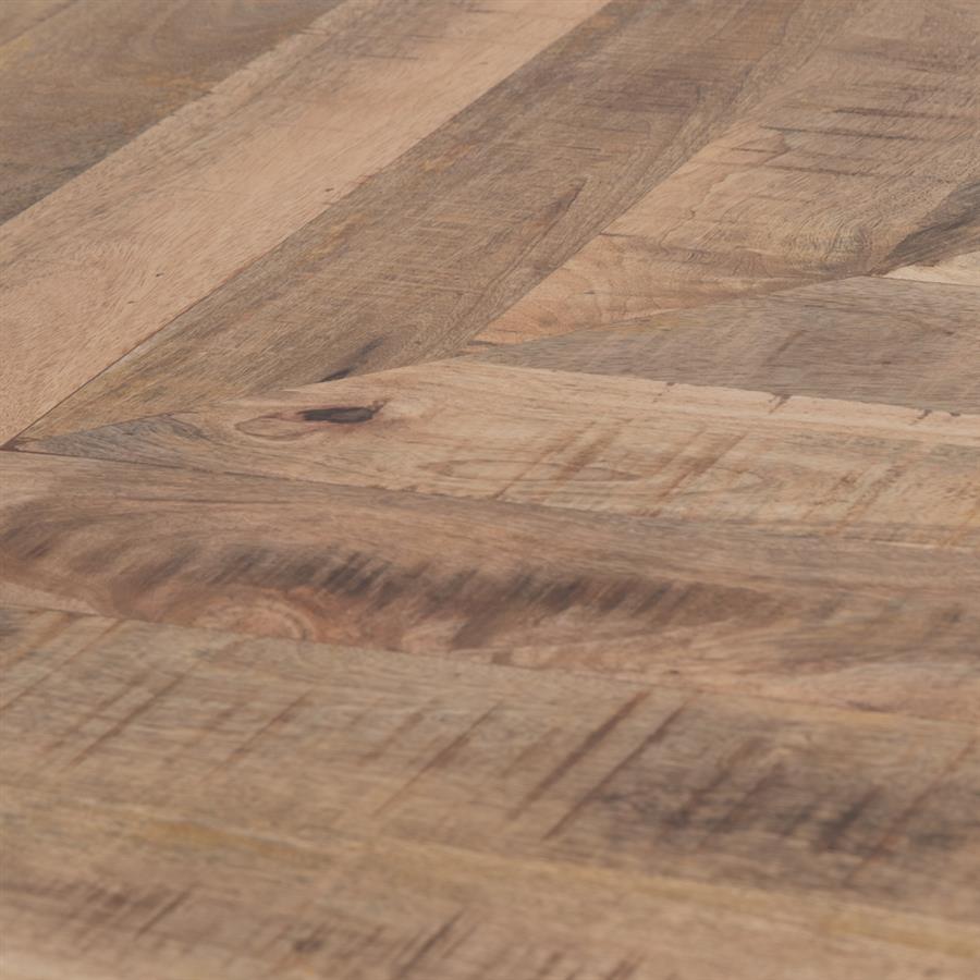 Tower Living Eetkamertafel Silvi – Deens Ovaal Mangohout met Zwart Metalen Onderstel – Verkrijgbaar in Diverse Afmetingen